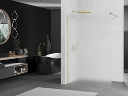 Mexen Kioto sprchová stěna Walk-in 80 x 200 cm, matná 8 mm, zlatá - 800-080-101-50-30