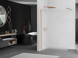 Mexen Kioto sprchová zástěna Walk-in 80 x 200 cm, matná 8 mm, růžové zlato - 800-080-101-60-30