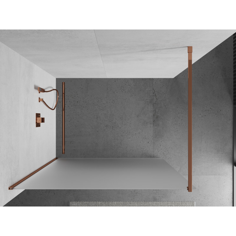 Mexen Kioto sprchová zástěna Walk-in 80 x 200 cm, matná 8 mm, růžové zlato - 800-080-101-60-30