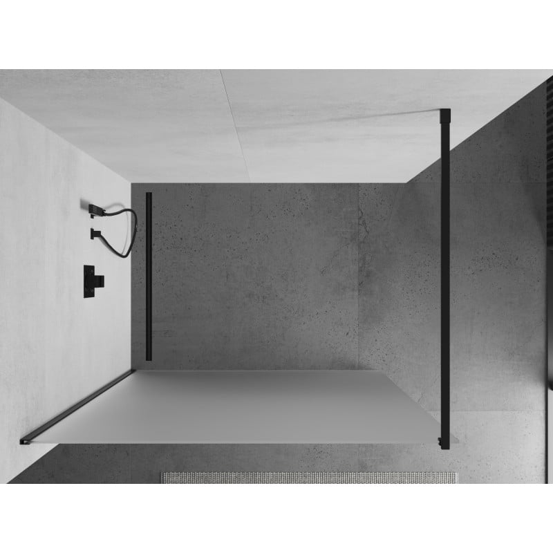Mexen Kioto sprchová stěna Walk-in 80 x 200 cm, matná 8 mm, černá - 800-080-101-70-30