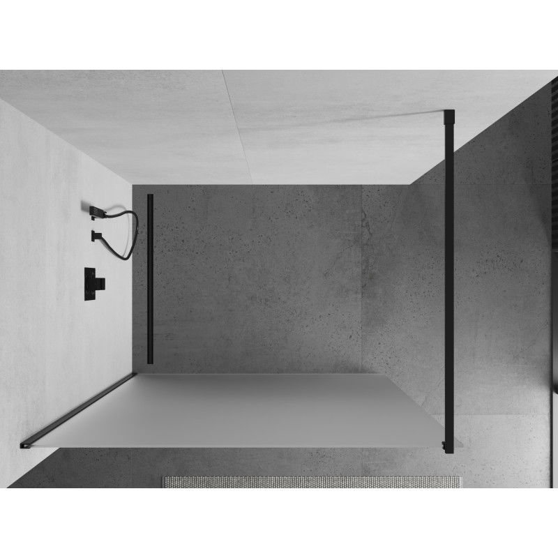 Mexen Kioto Sprchová zástěna Walk-in 90 x 200 cm, mat 8 mm, černá - 800-090-101-70-30