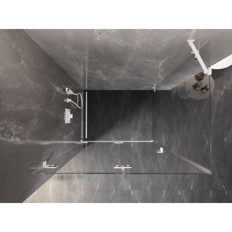 Mexen Lunar-F skládací sprchová kabina levá 95 x 80 cm, transparentní, bílá - 836-095-080-20-00-L