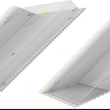 Mexen Lunar-F skládací sprchový kout levý 90 x 70 cm, transparentní, zlatý - 836-090-070-50-00-L