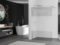 Mexen Kioto sprchová stěna Walk-in 80 x 200 cm, transparentní/mléčná 8 mm, chrom - 800-080-101-01-35