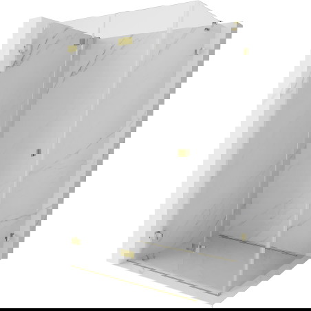 Mexen Lunar-F skládací sprchový kout levý 100 x 90 cm, transparentní, zlatý - 836-100-090-50-00-L