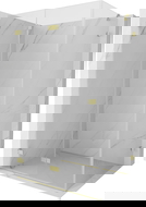 Mexen Lunar-F sklopná sprchová kabina levá 85 x 80 cm, transparentní, zlatá kartáčovaná - 836-085-080-55-00-L