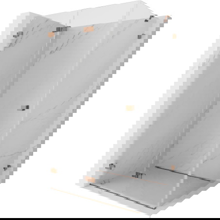 Mexen Lunar-F skládací sprchový kout levý 95 x 80 cm, transparentní, růžové zlato - 836-095-080-60-00-L