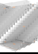 Mexen Lunar-F skládací sprchová kabina levá 90 x 80 cm, transparentní, kartáčovaná měď- 836-090-080-65-00-L