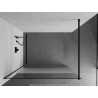 Mexen Kioto Sprchová stěna Walk-in 100 x 200 cm, průhledná/matná 8 mm, černá - 800-100-101-70-35