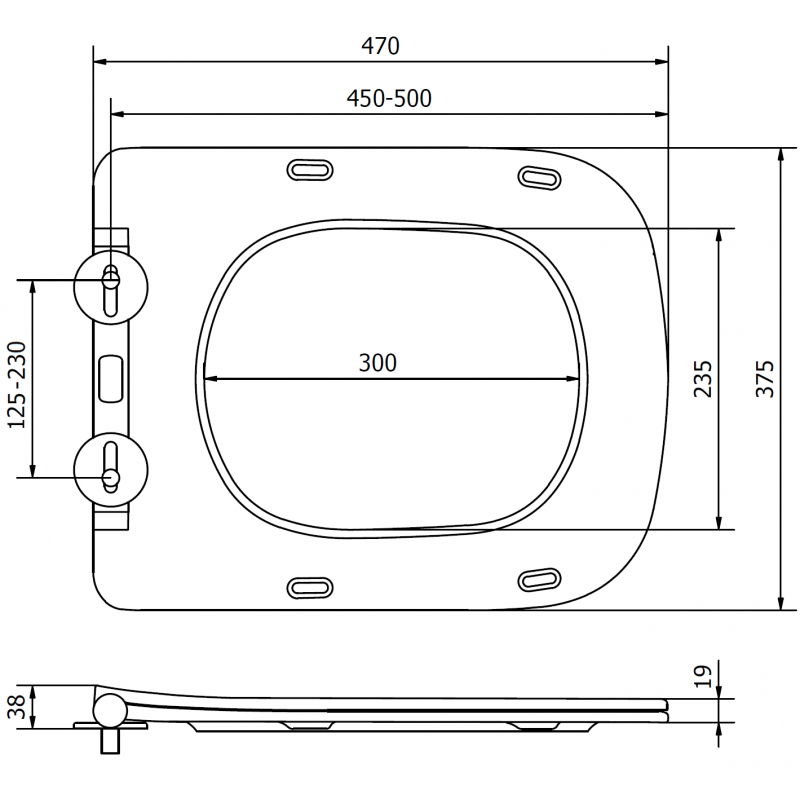 Mexen sedátko pomalu sklápěcí slim, duroplast, bílý lesk - 39120100