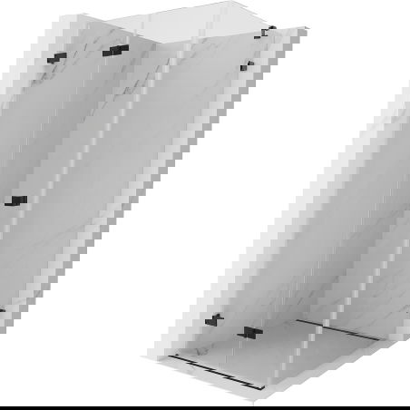 Mexen Lunar-F sprchový kout skládací levý 100 x 100 cm, transparentní, černý - 836-100-100-70-00-L