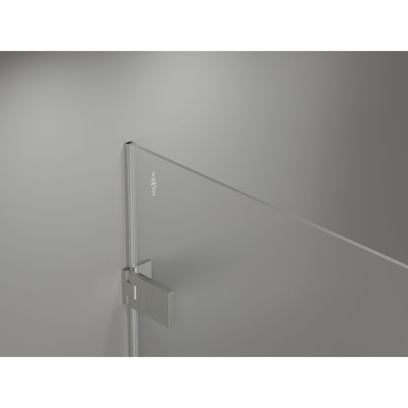 Mexen Lunar-F skládací sprchová kabina levá 75 x 70 cm, transparentní, kartáčovaný nikl - 836-075-070-97-00-L