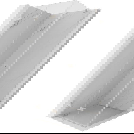 Mexen Lunar-F skládací sprchová kabina levá 90 x 70 cm, transparentní, kartáčovaný nikl - 836-090-070-97-00-L