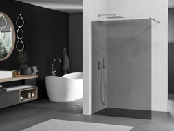 Mexen Kioto sprchová stěna Walk-in 90 x 200 cm, grafit 8 mm, chrom - 800-090-101-01-40