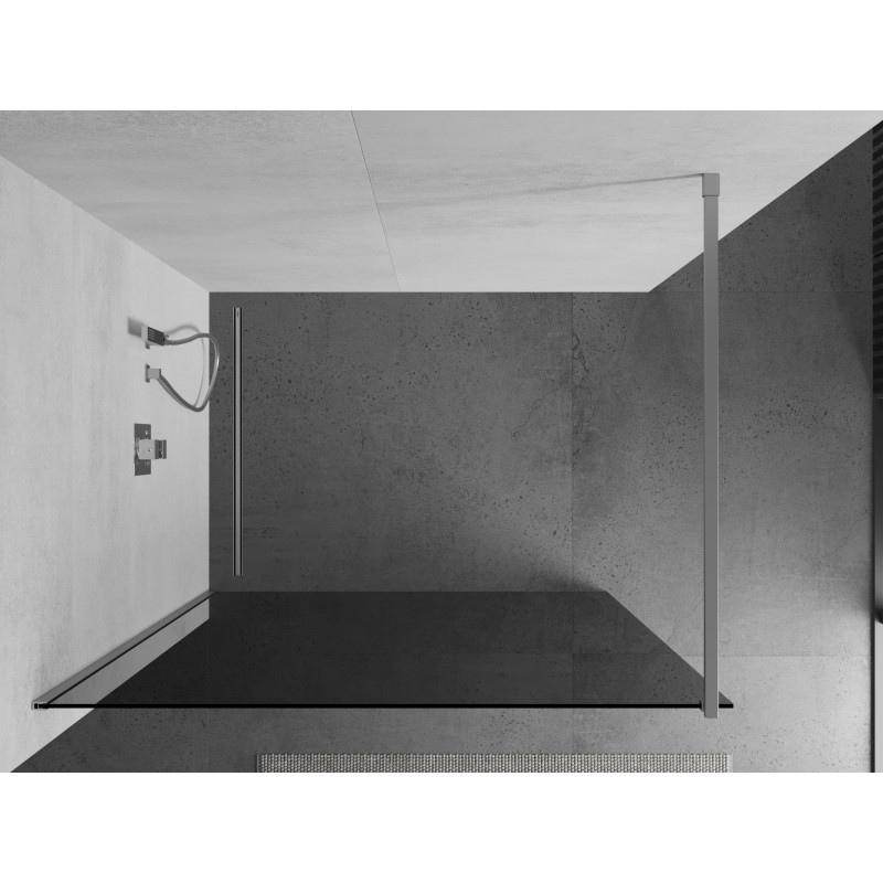 Mexen Kioto sprchová zástěna Walk-in 110 x 200 cm, grafit 8 mm, chrom - 800-110-101-01-40