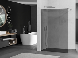 Mexen Kioto sprchová zástěna Walk-in 110 x 200 cm, grafit 8 mm, chrom - 800-110-101-01-40