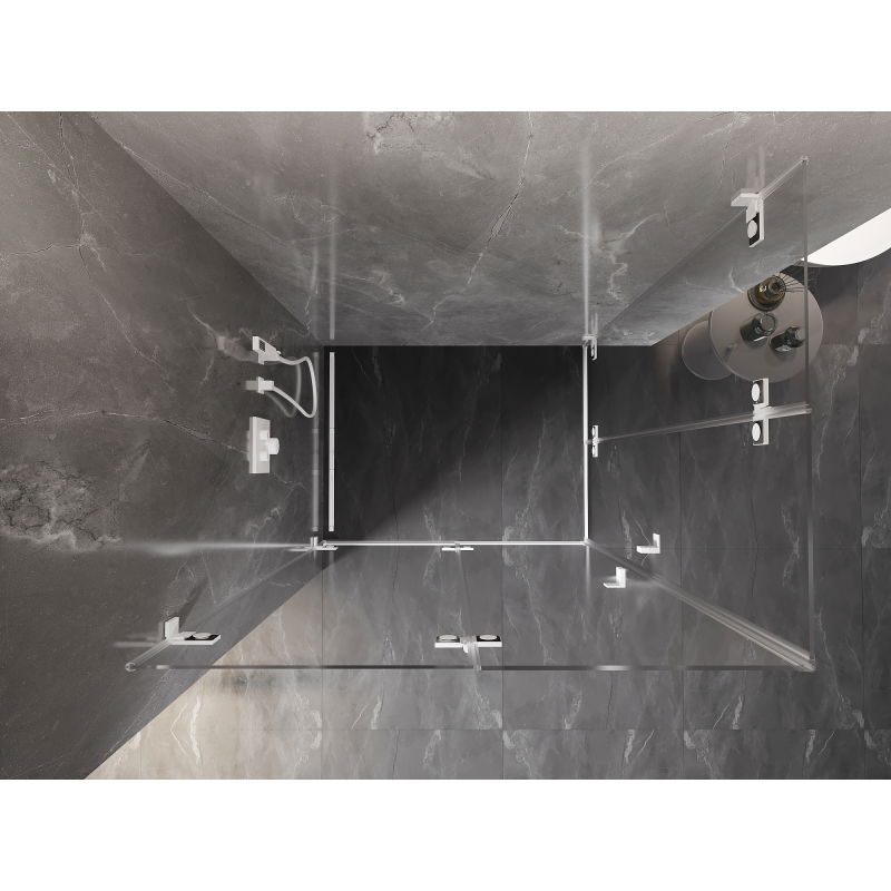 Mexen Lunar-F Duo skládací sprchová kabina 95 x 90 cm, čirá, bílá - 836-095L-090P-20-00