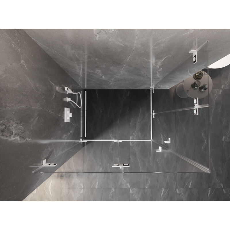 Mexen Lunar-F Duo skládací sprchový kout 95 x 90 cm, transparentní, bílá - 836-095L-090P-20-00