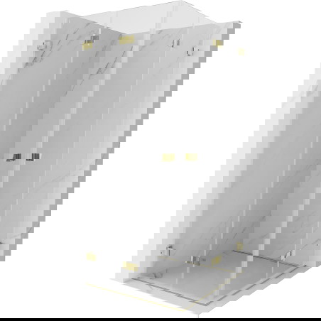 Mexen Lunar-F Duo skládací sprchová kabina 95 x 95 cm, transparentní, zlatá - 836-095L-095P-50-00