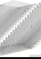 Mexen Lunar-F skládací sprchový kout pravý 85 x 80 cm, transparentní, zlatý - 836-085-080-50-00-P