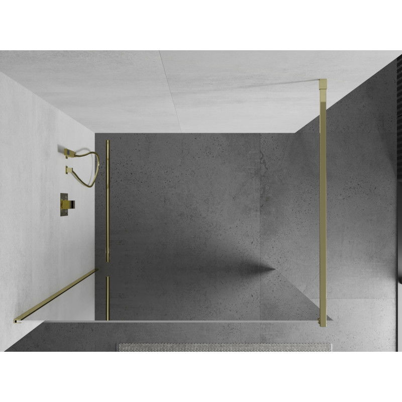 Mexen Kioto sprchová stěna Walk-in 90 x 200 cm, zrcadlo 8 mm, zlatá - 800-090-101-50-50