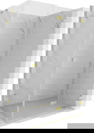 Mexen Lunar-F sprchový kout skládací pravý 85 x 70 cm, transparentní, zlatý kartáčovaný - 836-085-070-55-00-P