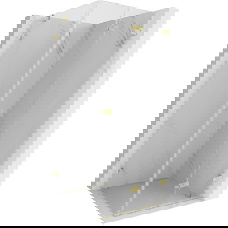 Mexen Lunar-F skládací sprchový kout pravý 80 x 80 cm, transparentní, zlatá kartáčovaná - 836-080-080-55-00-P