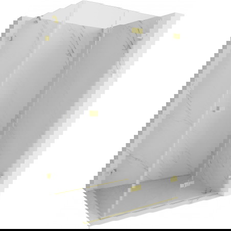 Mexen Lunar-F sklopná sprchová kabina pravá 85 x 80 cm, průhledná, zlatá kartáčovaná - 836-085-080-55-00-P