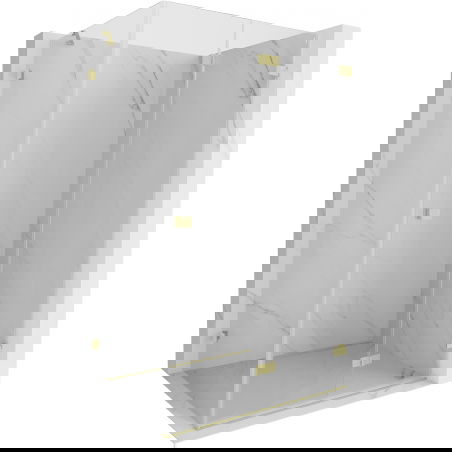 Mexen Lunar-F skládací sprchový kout pravý 100 x 90 cm, transparentní, zlatý kartáčovaný - 836-100-090-55-00-P