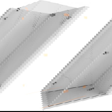 Mexen Lunar-F skládací sprchový kout pravý 90 x 70 cm, transparentní, růžové zlato- 836-090-070-60-00-P