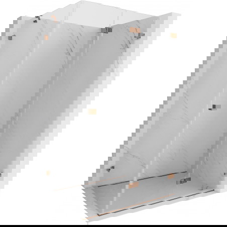 Mexen Lunar-F skládací sprchový kout pravý 90 x 80 cm, průhledný, růžové zlato - 836-090-080-60-00-P