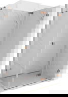 Mexen Lunar-F skládací sprchová kabina pravá 90 x 80 cm, transparentní, růžové zlato- 836-090-080-60-00-P