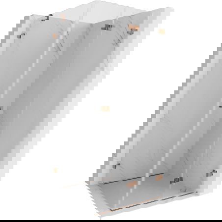 Mexen Lunar-F skládací sprchový kout pravý 90 x 90 cm, transparentní, růžové zlato- 836-090-090-60-00-P