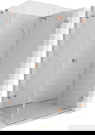 Mexen Lunar-F sprchová kabina skládací pravá 75 x 70 cm, transparentní, kartáčovaná měď- 836-075-070-65-00-P