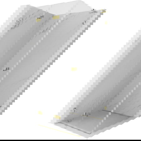 Mexen Lunar-F L skládací sprchová kabina levá 70 x 70 cm, transparentní, zlatá - 836L-070-070-50-00-L