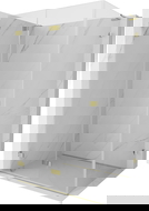 Mexen Lunar-F L sprchový kout sklápěcí levý 80 x 70 cm, transparentní, zlatá - 836L-080-070-50-00-L