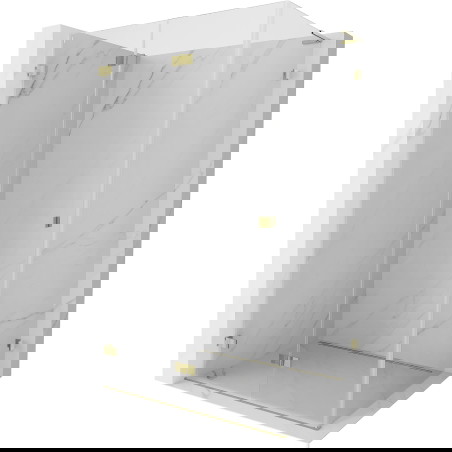 Mexen Lunar-F L složená sprchová kabina vlevo 90 x 80 cm, transparentní, zlatá - 836L-090-080-50-00-L