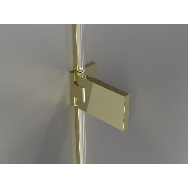 Mexen Lunar-F L skládací sprchová kabina levá 100 x 100 cm, transparentní, zlatá - 836L-100-100-50-00-L