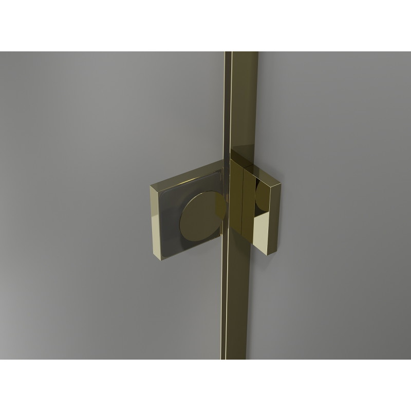 Mexen Lunar-F L skládací sprchový kout levý 100 x 100 cm, transparentní, zlatý - 836L-100-100-50-00-L