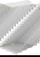 Mexen Lunar-F L skládací sprchový kout levý 80 x 70 cm, transparentní, zlato kartáčované - 836L-080-070-55-00-L