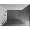 Mexen Kioto sprchová stěna Walk-in 90 x 200 cm, černý rámeček 8 mm, zlatá - 800-090-101-50-70