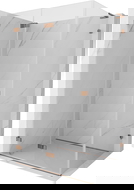 Mexen Lunar-F L sprchová kabina skládací levá 85 x 80 cm, transparentní, růžové zlato - 836L-085-080-60-00-L