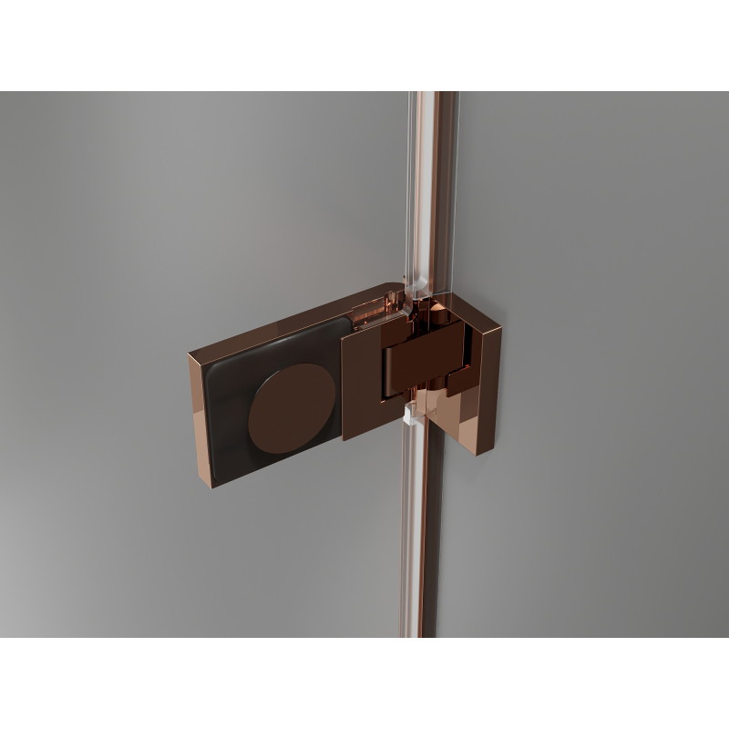 Mexen Lunar-F L skládací sprchový kout levý 90 x 80 cm, transparentní, růžové zlato - 836L-090-080-60-00-L