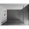 Mexen Kioto sprchová stěna Walk-in 90 x 200 cm, černý rám 8 mm, růžové zlato - 800-090-101-60-70