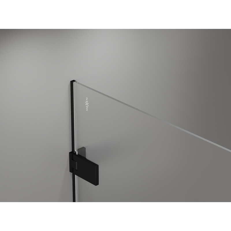 Mexen Lunar-F L skládací sprchový kout levý 80 x 80 cm, transparentní, černý - 836L-080-080-70-00-L