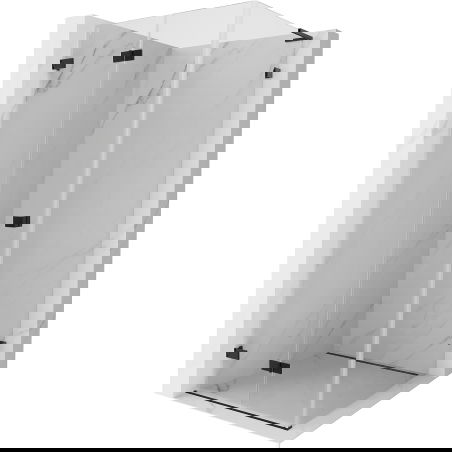 Mexen Lunar-F L skládací sprchový kout levý 100 x 100 cm, transparentní, černý - 836L-100-100-70-00-L