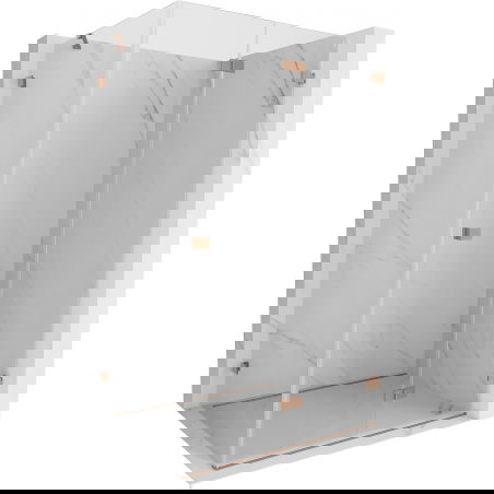 Mexen Lunar-F skládací sprchový kout pravý 90 x 70 cm, transparentní, kartáčovaná měď- 836-090-070-65-00-P