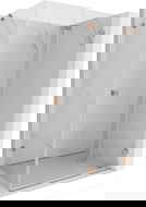 Mexen Lunar-F skládací sprchový kout pravý 95 x 70 cm, transparentní, kartáčovaná měď- 836-095-070-65-00-P