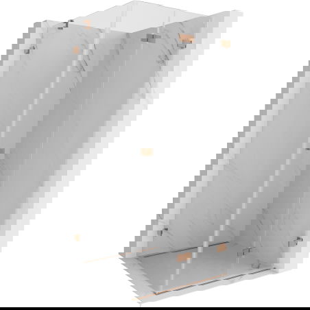 Mexen Lunar-F skládací sprchový kout pravý 80 x 80 cm, transparentní, kartáčovaná měď- 836-080-080-65-00-P