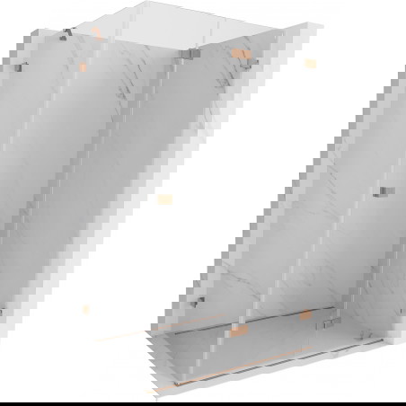 Mexen Lunar-F skládací pravá sprchová kabina 95 x 90 cm, transparentní, kartáčovaná měď - 836-095-090-65-00-P